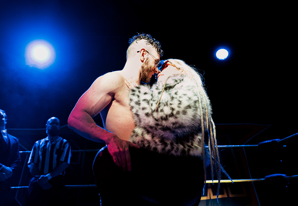 Argentinian professional wrestler Herco Wisky posing with Nelli Vertigo.